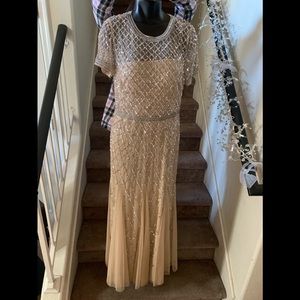 Adrianna Papell Evening Gown Dress rhinestone 16P